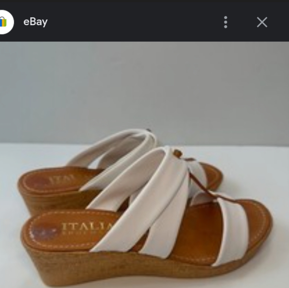 Italina Comfort White Wedge Slide Sandals